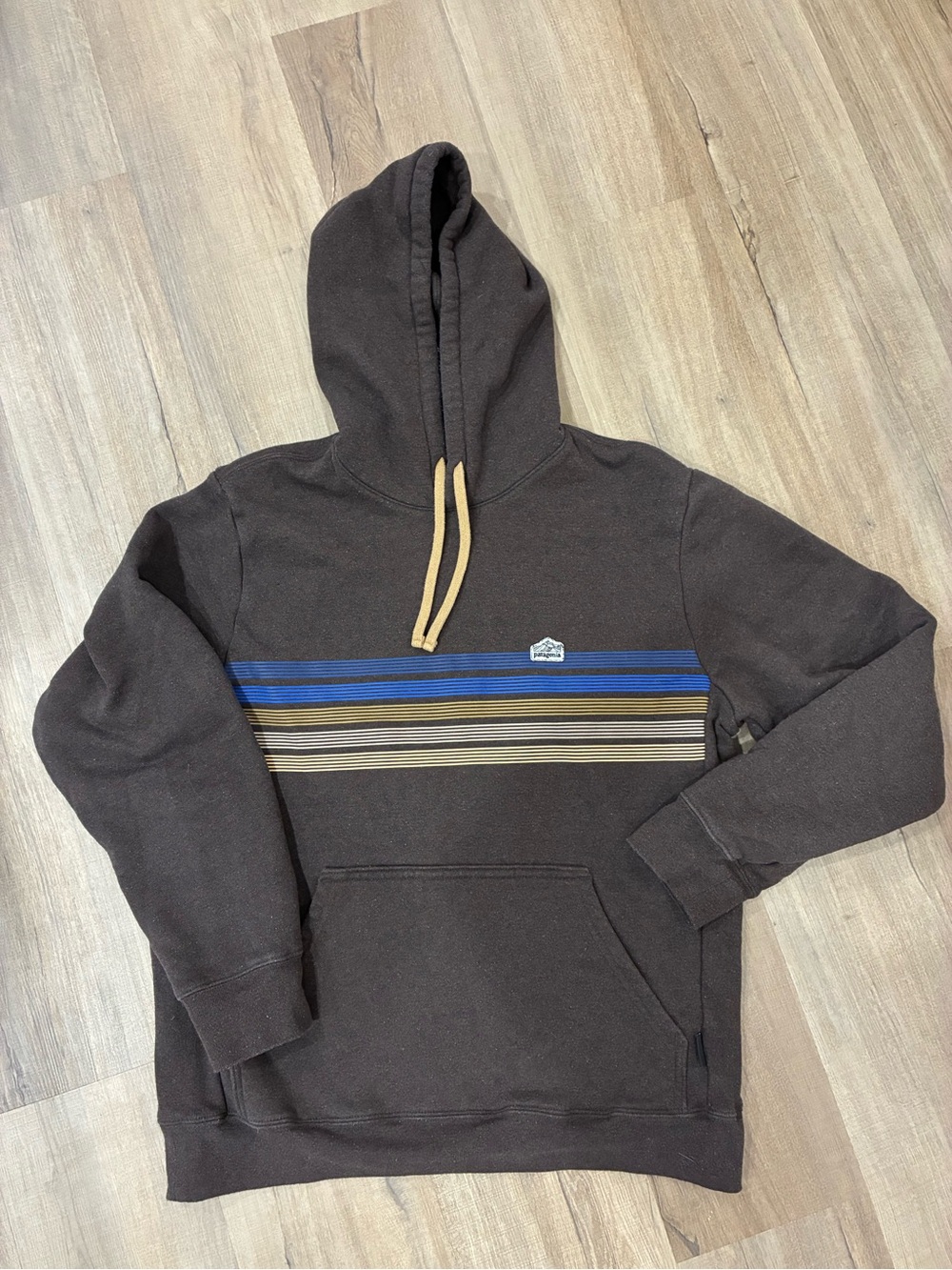 Patagonia Uprisal hoodie sweatshirt line logo ridge brown medium